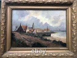 Oil on panel painting Seascape Hand made 14x20 Netherlands artist J. M. Beek XX
