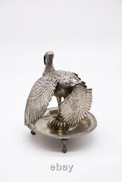 Old silver censer in the shape of peacock