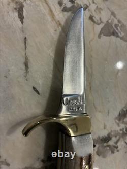 Olsen # 600 Stag Handle Hand Made Sheath Knife Howard City MI NIB Made In USA
