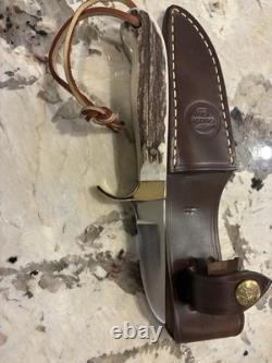 Olsen # 600 Stag Handle Hand Made Sheath Knife Howard City MI NIB Made In USA