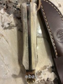 Olsen # 600 Stag Handle Hand Made Sheath Knife Howard City MI NIB Made In USA