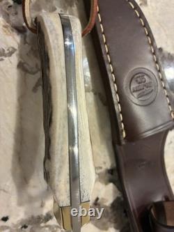 Olsen # 600 Stag Handle Hand Made Sheath Knife Howard City MI NIB Made In USA