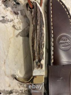 Olsen # 600 Stag Handle Hand Made Sheath Knife Howard City MI NIB Made In USA