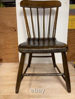 One Early 1800- American Fan Back Chair Antique Solid & Original- Hand Made