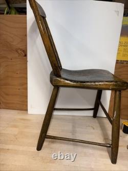 One Early 1800- American Fan Back Chair Antique Solid & Original- Hand Made