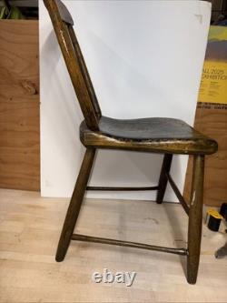 One Early 1800- American Fan Back Chair Antique Solid & Original- Hand Made