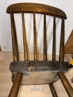 One Early 1800- American Fan Back Chair Antique Solid & Original- Hand Made