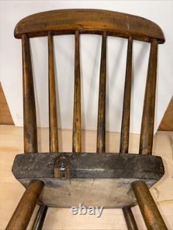 One Early 1800- American Fan Back Chair Antique Solid & Original- Hand Made