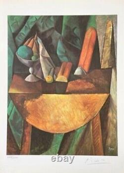 Original PABLO PICASSO Hand Signed withCOA Bread and Fruit Dish Fine Art Print