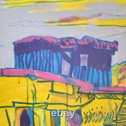 Original Signed Modernist Painting Southwest Arizona Southwestern Art Landscape