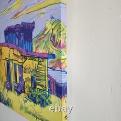 Original Signed Modernist Painting Southwest Arizona Southwestern Art Landscape