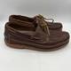 Orvis Gokey Chili Brown Leather Boat Shoes Vibram Sole Hand Made Usa Men Sz 10 D