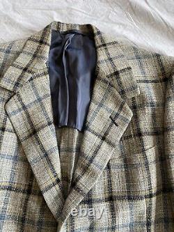 Oxxford Clothes 43L or 44Lvintage sport coat suit jacket plaid hand made usa
