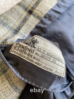 Oxxford Clothes 43L or 44Lvintage sport coat suit jacket plaid hand made usa