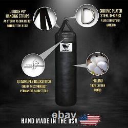 PROLAST 4 ft 80 lb Heavy Bag and Punching Bag Filled (Hand Made in USA) Black
