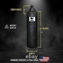 PROLAST 4 ft 80 lb Heavy Bag and Punching Bag Filled (Hand Made in USA) Black