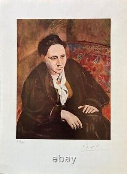 Pablo Picasso Print Gertrude Stein, 1906 Hand Signed & COA