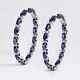 Party Wear Hoop Earring Lab Created Oval Cut 2 Ct Sapphire 925 Sterling Silver