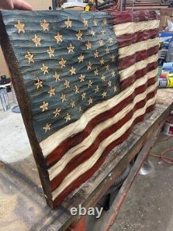 Patriotic, Wall Art Décor, Wedding American Wooden Flag, Rustic American Flag