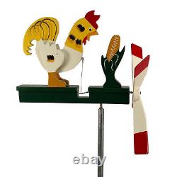 Pecking Rooster Whirligig Handmade Made in USA
