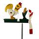 Pecking Rooster Whirligig Handmade Made In Usa
