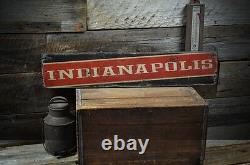 Personalized City Sign Rustic Hand Made Vintage Wooden Sign