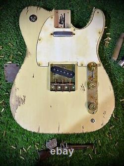 Pistols Crown Barncaster Tele BODY ONLY Handmade IN USA Blonde Yellow Relic