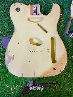 Pistols Crown Barncaster Tele BODY ONLY Handmade IN USA Blonde Yellow Relic