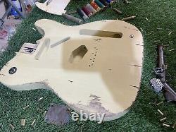 Pistols Crown Barncaster Tele BODY ONLY Handmade IN USA Blonde Yellow Relic