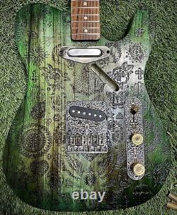 Pistols Crown Barncaster Tele BODY ONLY Handmade IN USA Green Tattoo