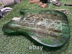 Pistols Crown Barncaster Tele BODY ONLY Handmade IN USA Green Tattoo