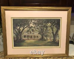 Plantation Home Scenery Painting framed & Matted By Carol Heart From 1983