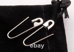 Platinum Safety Pin Earrings (PAIR) 1''Long Handmade in USA