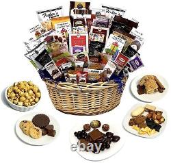 Premium Gourmet Gift Basket Hand-Crafted with chocolate, cookies, and candy