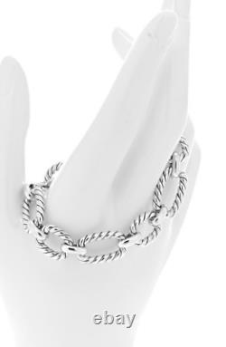 Previously owned David Yurman Link Toggle Bracelet with Blue Sapphires 8.5 LONG
