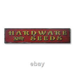 Primitive Hardware & Seeds Sign -Rustic Hand Made Vintage Wooden Sign