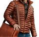 Puffer Jacket Men's Real Lamb Skin Leather Down Brown Leather Puffer Jacket