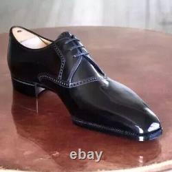 Pure Hand Made Black Leather Derby Lace Up Wholecut Brogue Dress/Formal Men Shoe