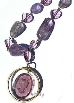 Purple Amethyst made with Swarovski Intaglio USA Handmade Gay Isber Linked Cameo