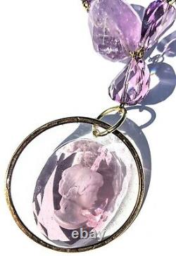 Purple Amethyst made with Swarovski Intaglio USA Handmade Gay Isber Linked Cameo