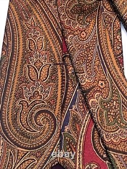 RALPH LAUREN POLO NECKTIE 100% SILK Hand Made USA, AUTHENTIC, Gold, Red Luxury