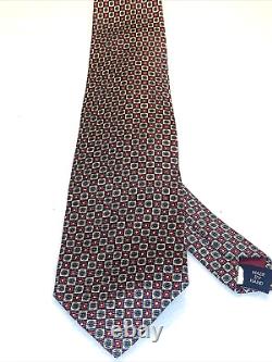 RALPH LAUREN Tie by POLO 100% SILK Hand Made USA, AUTHENTIC, Red, Green