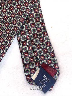 RALPH LAUREN Tie by POLO 100% SILK Hand Made USA, AUTHENTIC, Red, Green