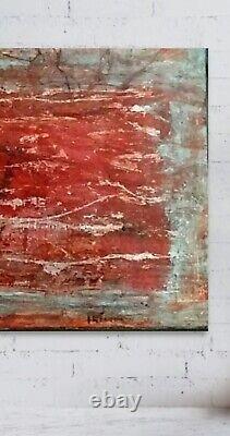 RARE Original 2007 PAINTING'BLEED XI' by ABSTRACT ARTIST GREGOIRE 18X12 banksy