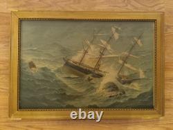 Rare Antique F. E. Buttersworth Chromolithograph Go Right San Francisco Shipwreck