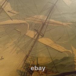 Rare Antique F. E. Buttersworth Chromolithograph Go Right San Francisco Shipwreck