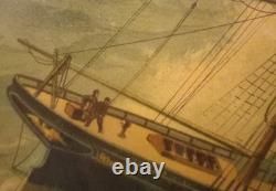 Rare Antique F. E. Buttersworth Chromolithograph Go Right San Francisco Shipwreck