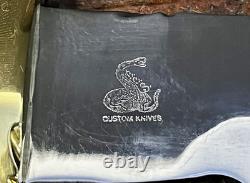 Rare Bob Schopp XL Handmade 10 Bowie Knife With Original Sheath. USA Made