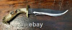 Rare Bob Schopp XL Handmade 10 Bowie Knife With Original Sheath. USA Made