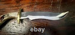 Rare Bob Schopp XL Handmade 10 Bowie Knife With Original Sheath. USA Made